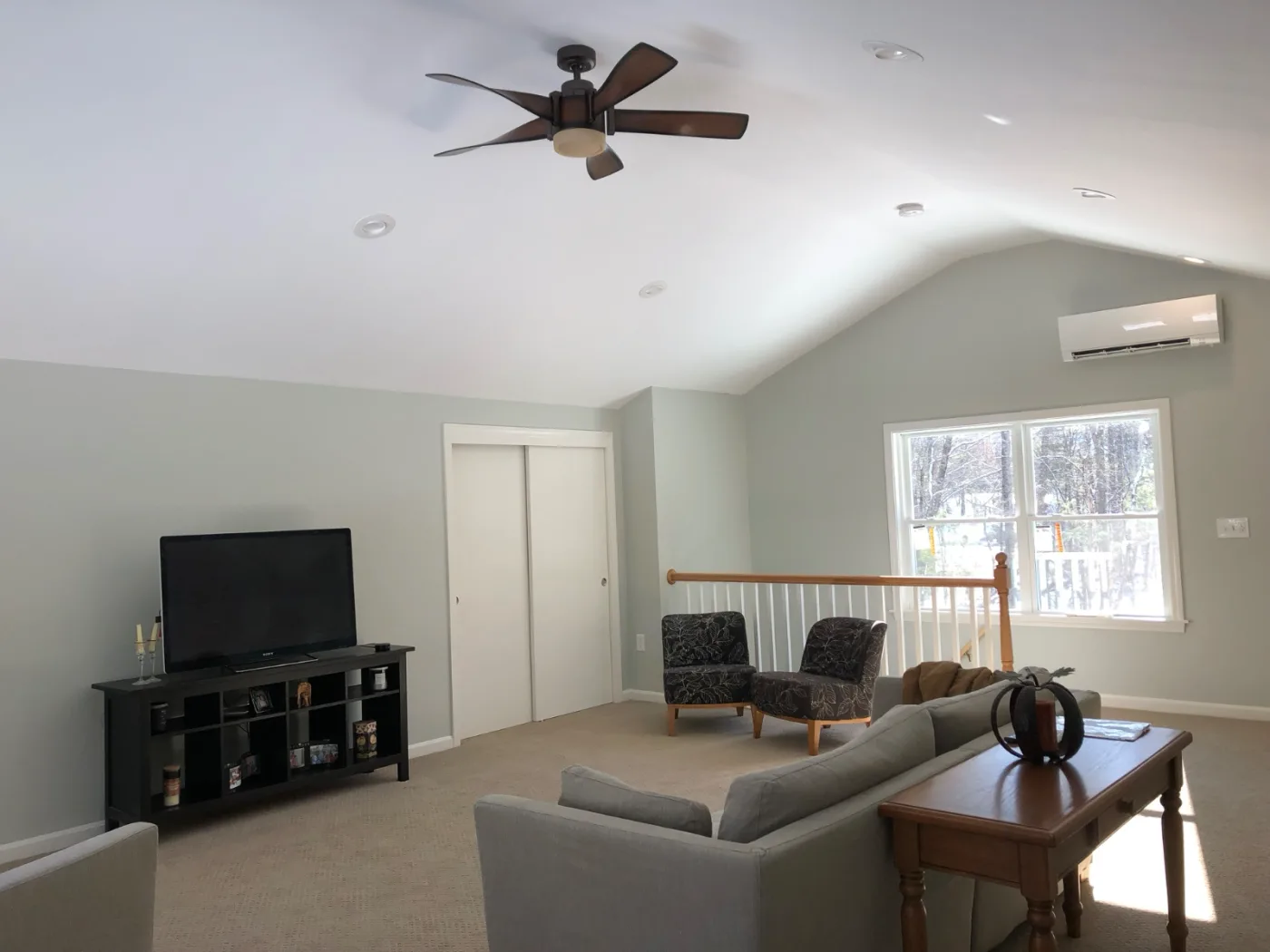 Finished living room by DeFaria Construction