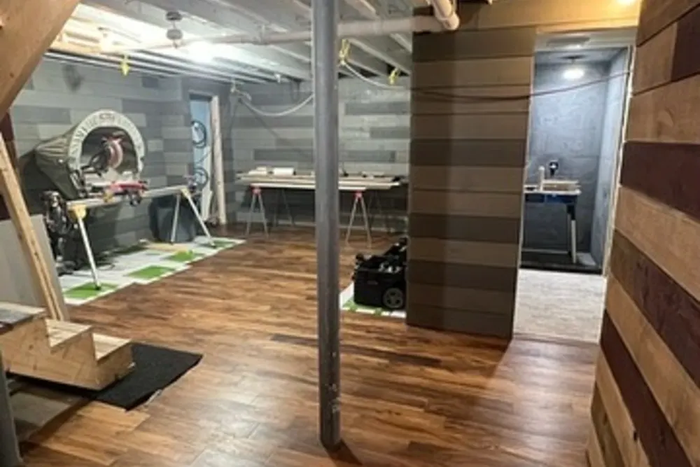 Finished basement finishing in Ipswich, MA, a dry basement