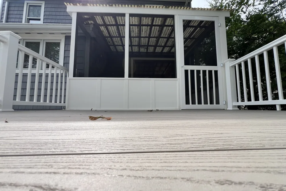 Finished decks and patios in Georgetown, MA — a room ready for a remodel